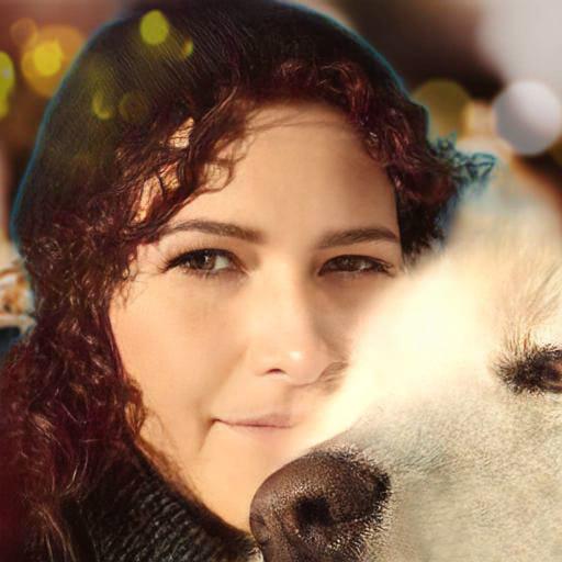 Sonja Müller geprüfte Webdesignerin mit Samojede Juri